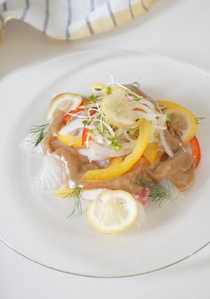 白ごまソースの鯛のカルパッチョ-レシピのメイン写真