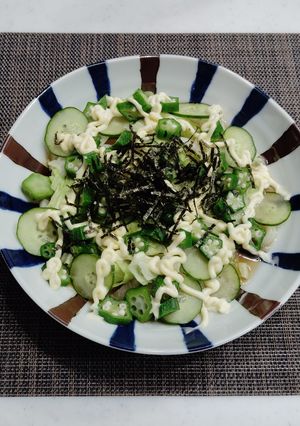 オクラとキュウリの冷たいうどん-レシピのメイン写真