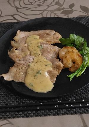 スライス肉とシュリンプとクレソンと。-レシピのメイン写真