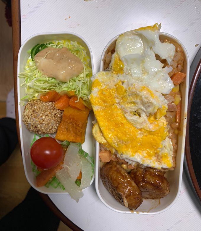 レンジ簡単ビーフシチュー味オムライス弁当-レシピのメイン写真