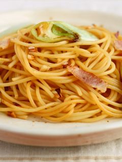冬野菜!長ネギとベーコンの和風パスタ-レシピのメイン写真