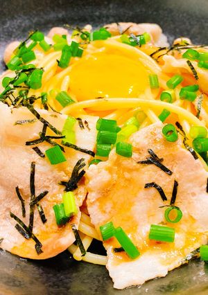 レンジで簡単⭐︎豚バラあごだし醤油パスタ-レシピのメイン写真