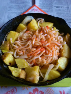北あかりでポテト焼きうどん・明太子味-レシピのメイン写真