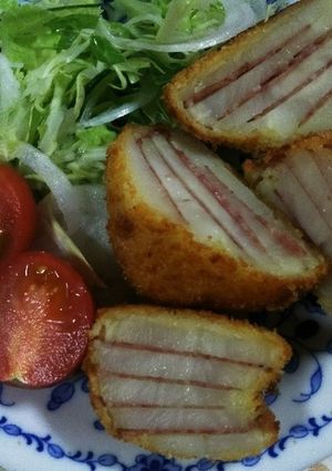 ２馬鈴薯とソフトサラミのしましまコロッケ-レシピのメイン写真