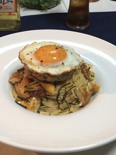 フライドエッグとハンバーグの無限パスタ♡-レシピのメイン写真