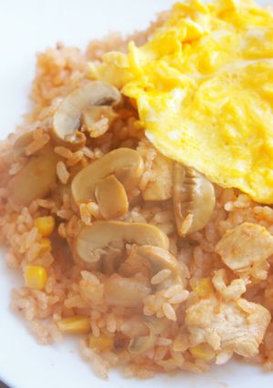 マッシュルーム沢山！チキンライス炊飯器で-レシピのメイン写真
