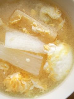 長いもと卵の味噌汁♪シャキふわ食感♪-レシピのメイン写真