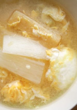 長いもと卵の味噌汁♪シャキふわ食感♪-レシピのメイン写真