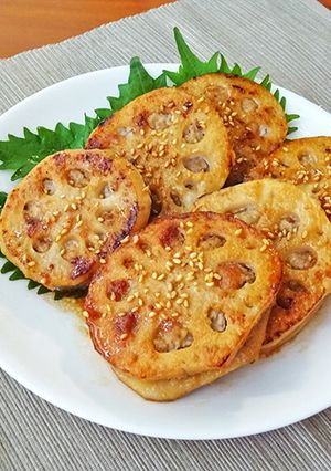 ひき肉のレンコンはさみ焼き-レシピのメイン写真