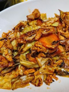 簡単おかず!野菜炒め風お好み焼きもどき-レシピのメイン写真