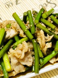 スタミナ抜群!豚肉とニンニクの芽炒め-レシピのメイン写真