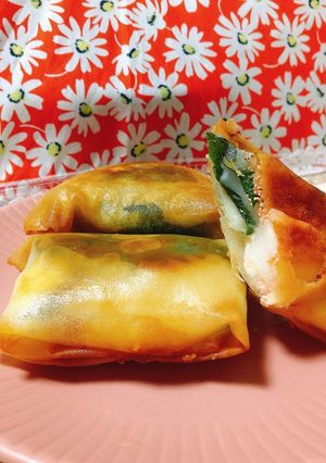パリッもちっ♡シソめんたい餅チーズ春巻き-レシピのメイン写真