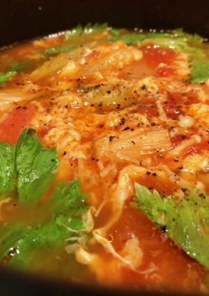 トマトとセロリの卵スープ-レシピのメイン写真
