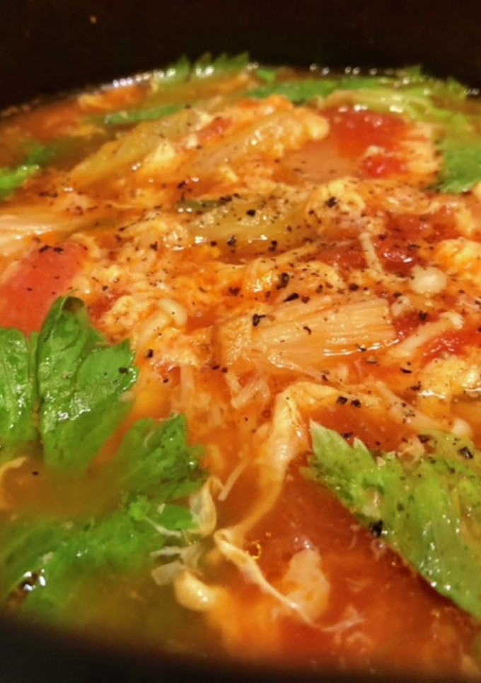 トマトとセロリの卵スープ-レシピのメイン写真