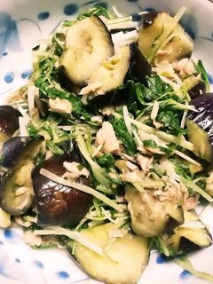 ダイエット向け♡ナスと水菜のツナ炒め-レシピのメイン写真