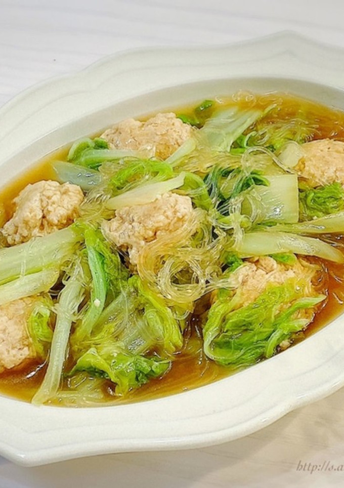 10分で完成！鶏だんごと白菜の春雨煮-レシピのメイン写真