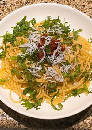［簡単］梅と大葉とシラスのパスタ-レシピのメイン写真