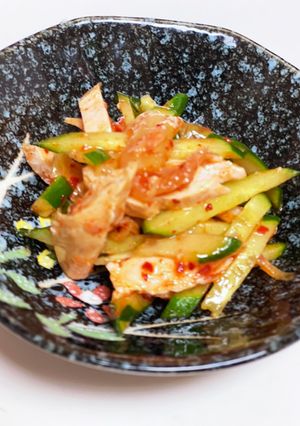 混ぜるだけ！スモークチキンとキムチあえ-レシピのメイン写真