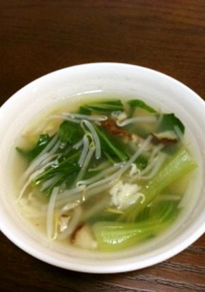 缶詰で簡単　チンゲン菜の中華うま味スープ-レシピのメイン写真