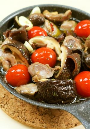 キャンプ飯　乾燥きのこのアヒージョ-レシピのメイン写真