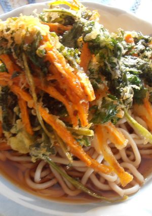 自家製ケールで掻き揚げ　天ぷら蕎麦-レシピのメイン写真