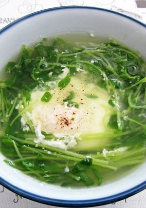 豆苗の巣ごもりスープ-レシピのメイン写真