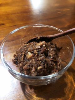 小豆茶の小豆を使ってデーツ餡子-レシピのメイン写真