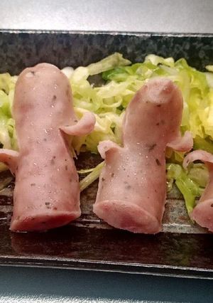キャラ弁とかに！ ハニワさんウインナー-レシピのメイン写真