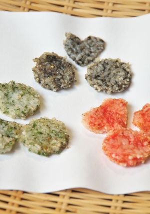 余りご飯で「カラフルせんべい」-レシピのメイン写真