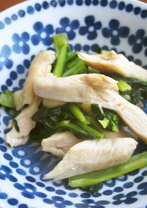 むね肉とゆき菜のシンプル醤油炒め♪-レシピのメイン写真