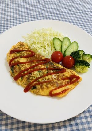 旬の野菜たっぷり具たくさんオムレツ-レシピのメイン写真