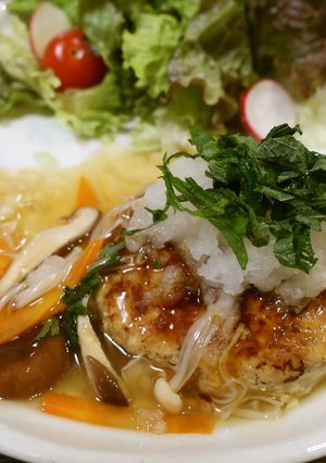 豆腐入り和風ハンバーグ　野菜あんかけ-レシピのメイン写真