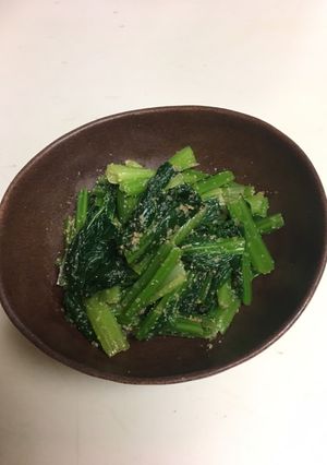鍋とザルを使わない小松菜のごま和え-レシピのメイン写真