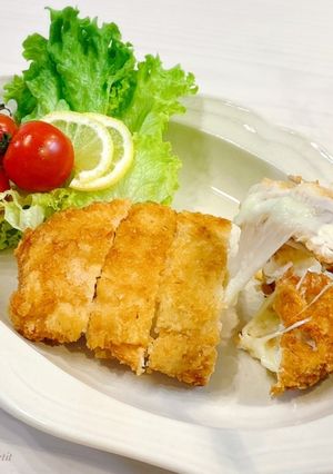 むね肉で大満足！のびーるチキンチーズカツ-レシピのメイン写真