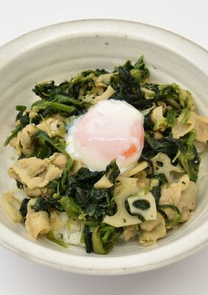 ほうれん草と豚バラ肉のコク旨丼-レシピのメイン写真