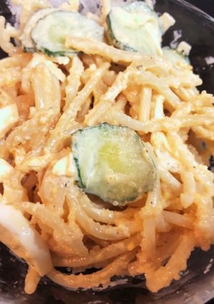 水漬けパスタで明太子とたまごのサラスパ-レシピのメイン写真