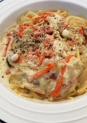 子供に取り分けも！みそクリームパスタ-レシピのメイン写真