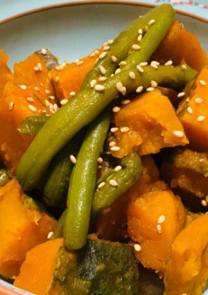 かぼちゃといんげんの煮物-レシピのメイン写真