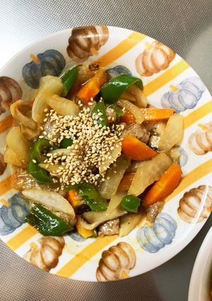 醤油風味ペペロンチーノ味大根青椒肉絲風-レシピのメイン写真