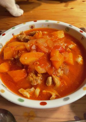 お肉ホロホロトマト缶で楽ちん鶏肉のスープ-レシピのメイン写真