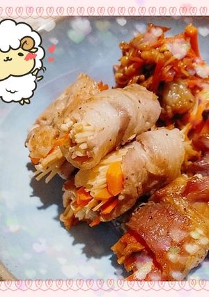おつまみにも☆えのきと人参の豚バラ巻き-レシピのメイン写真