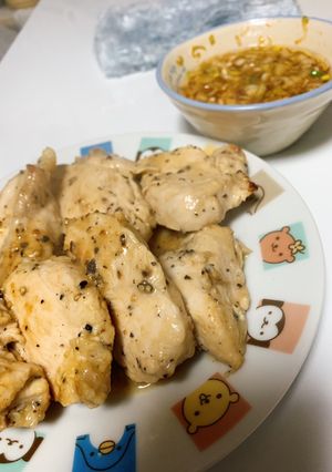 鶏ムネ肉のつけ汁焼き〜わさび醤油をつけて-レシピのメイン写真