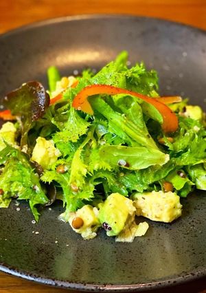 山形県産わさび菜と穀物とキヌアのサラダ-レシピのメイン写真