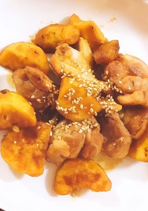 鶏肉とサツマイモのこってり炒め-レシピのメイン写真