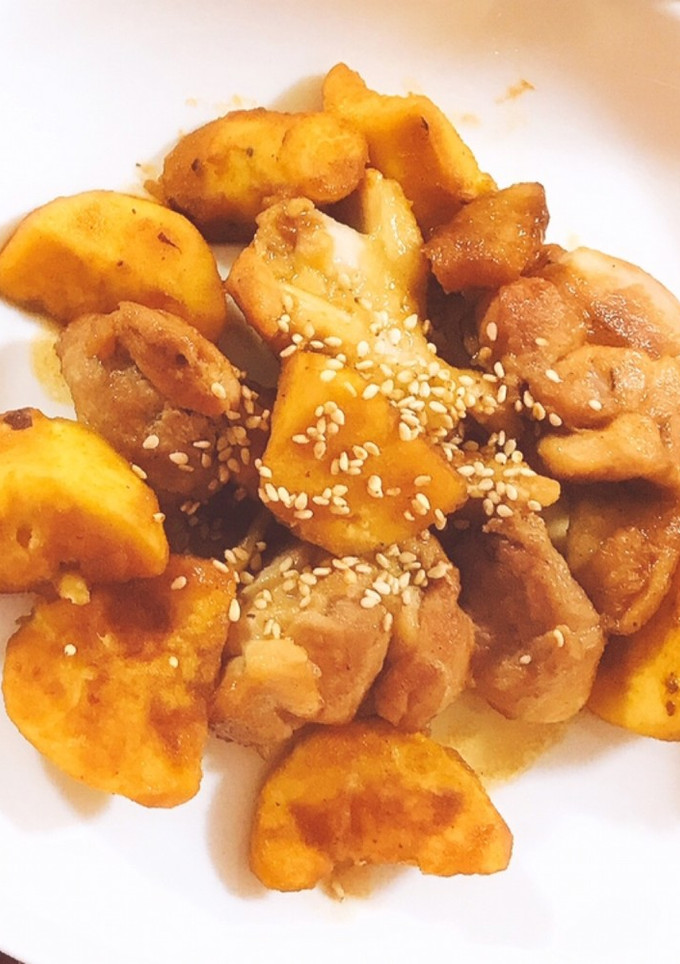 鶏肉とサツマイモのこってり炒め-レシピのメイン写真