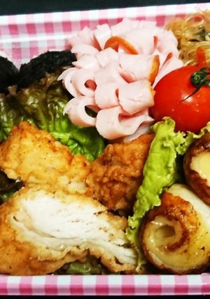 チーちく巻き/チャプチェ/チキンカツ-レシピのメイン写真