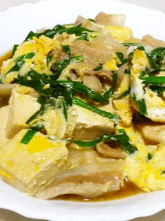 簡単☆ニラ玉肉豆腐-レシピのメイン写真