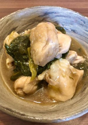 ホットクックで小松菜と鶏のオイスター炒め-レシピのメイン写真