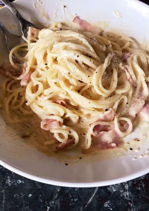 家で作る究極のカルボナーラスパゲティ-レシピのメイン写真