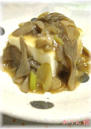 豆腐の♡きのこめんつゆバターあんかけ♡-レシピのメイン写真